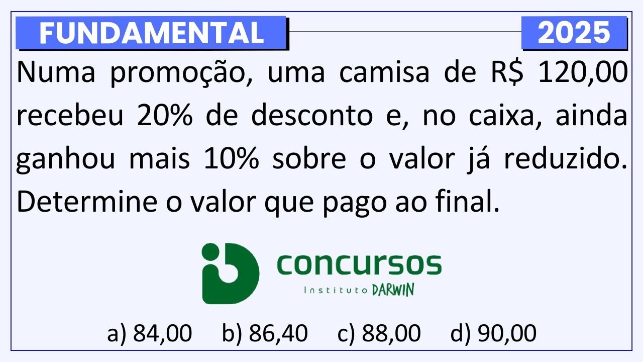 REGRA de TRÊS Trabalhosa na Prova da Banca Instituto DARWIN
