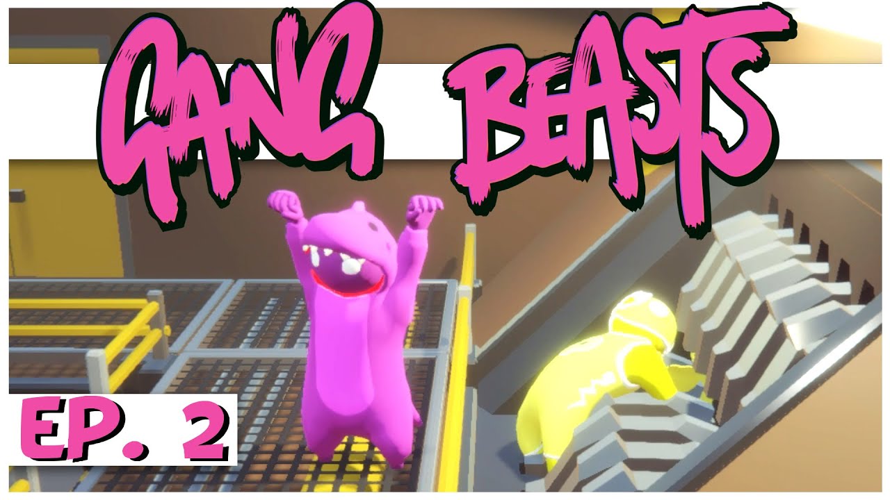 Gang Beasts Multiplayer - Ep. 2 - Purple Dinosaur of Doom! - Online Gang Beasts Gameplay