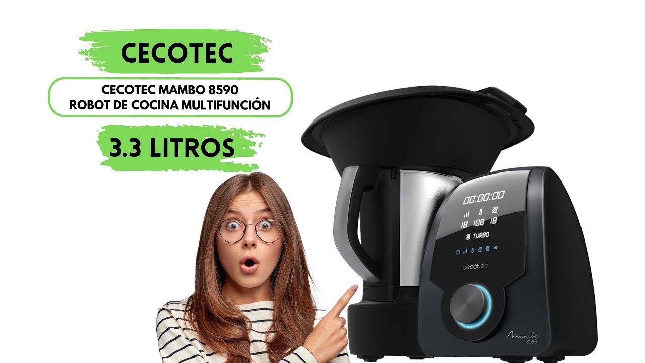 CECOTEC MAMBO 8590 Robot de Cocina Multifunción Cuchara MamboMix, 30 Funciones, Báscula integrada