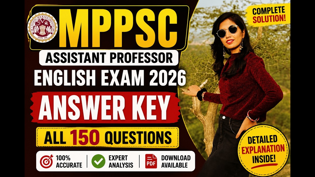MPPSC Assistant Professor English Literature Answer Key 2026 | All 150 Questions Solved in Detail!