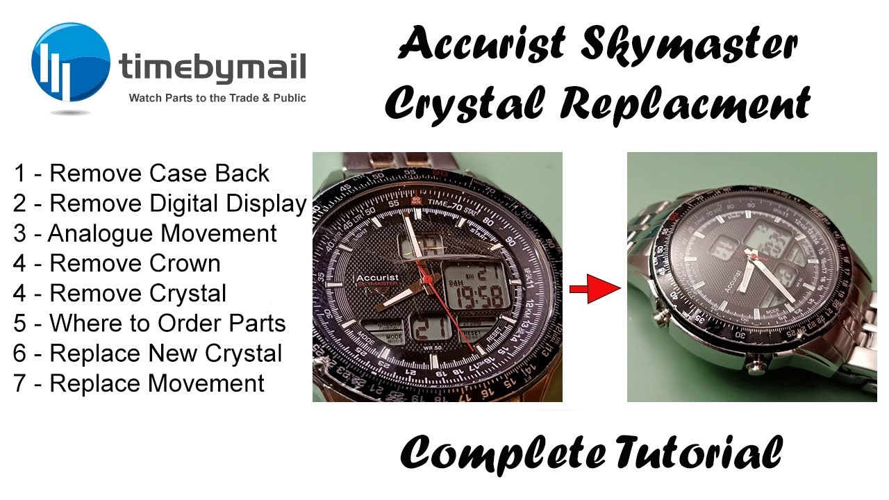 Accurist Skymaster - Watch Glass Crystal Removal / Replacement - Step by Step Guide