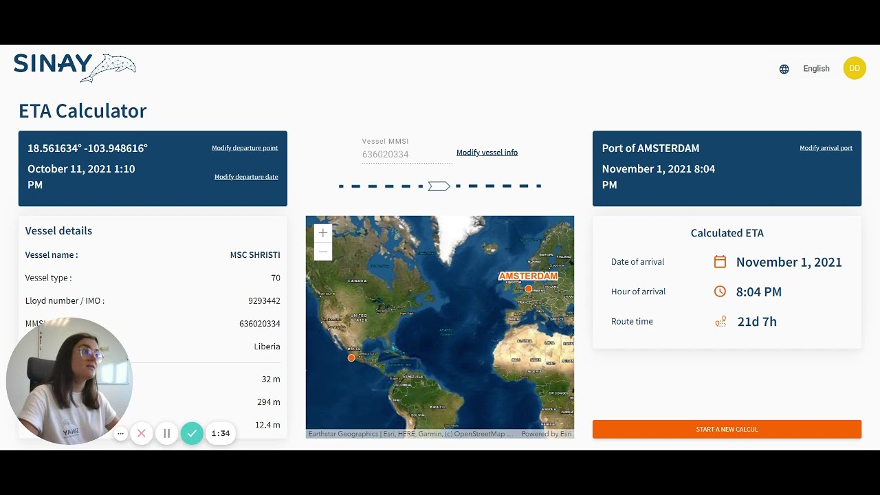 How to use the Sinay ETA Calculator module to calculate with accuracy the ETA of any vessel?