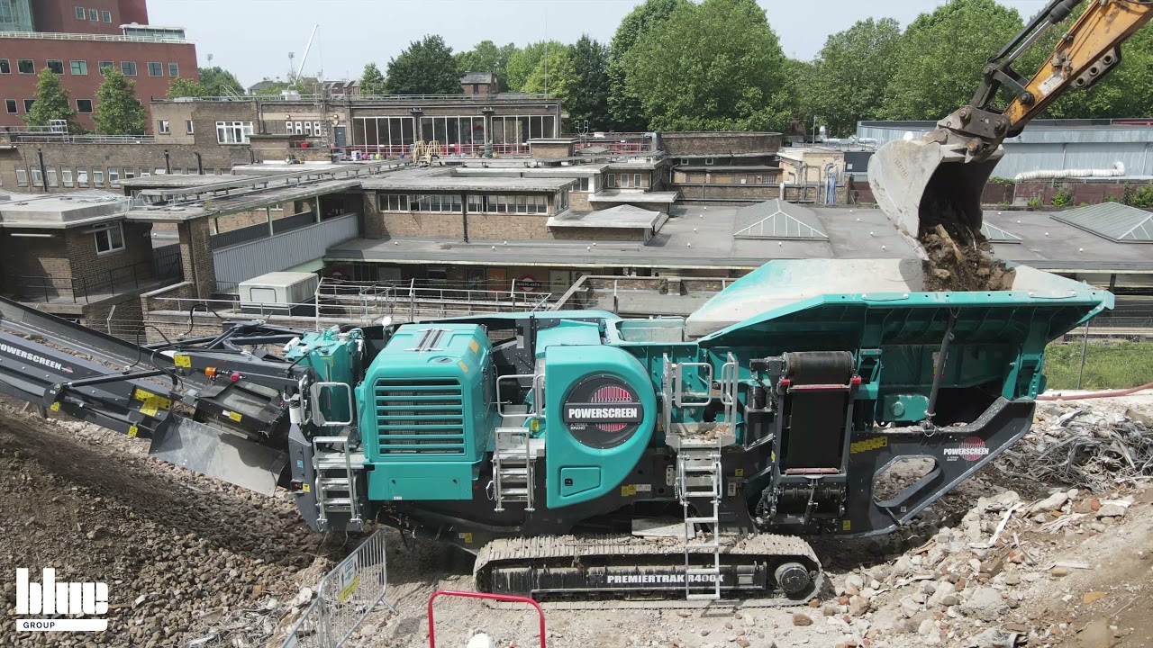 Powerscreen Premiertrak R400X Crushing Demolition Waste for Rye Group