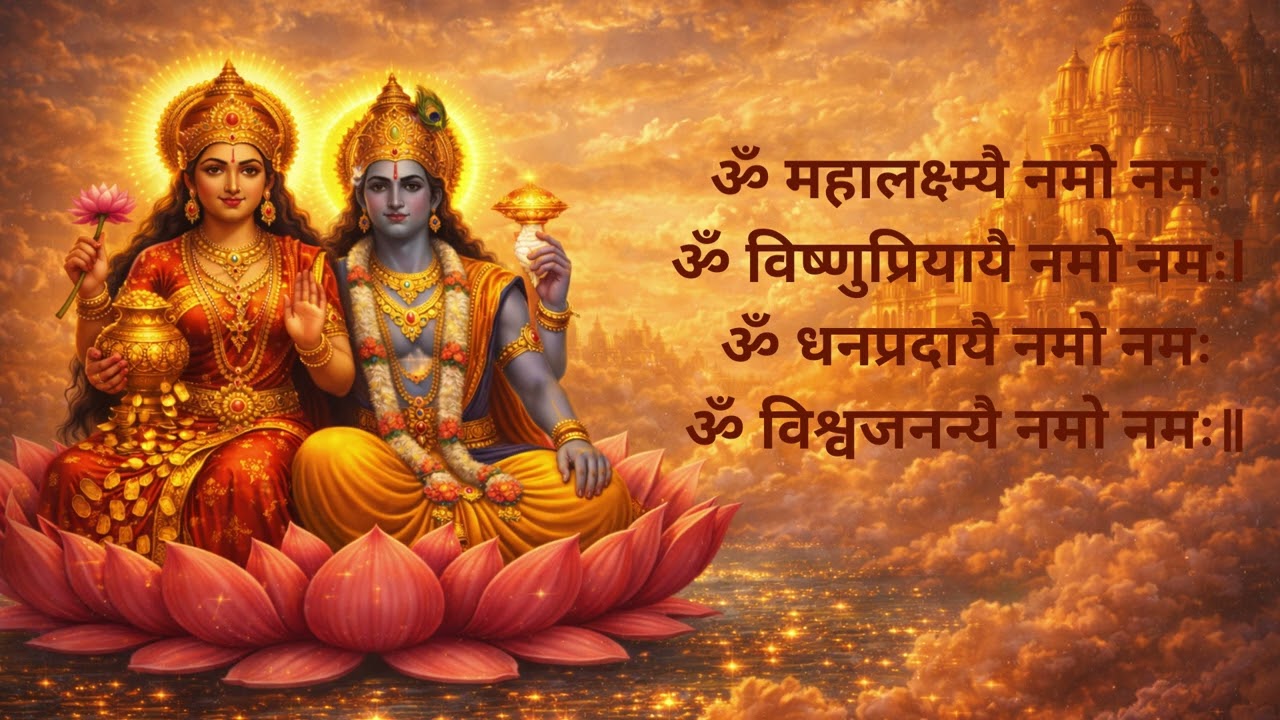 📿ॐ महालक्ष्म्यै नमो नमः | 🌺 Lakshmi Mantra for Wealth, Peace & Divine Blessings (108 Times)