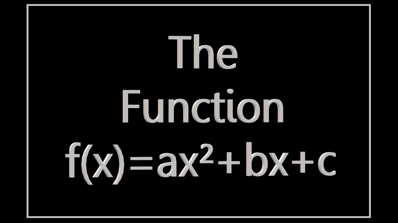 vwo3 - Mathematics - Ch3 - 3.3 - Quadratic Equations in the Form f(x)=ax²+bx+c