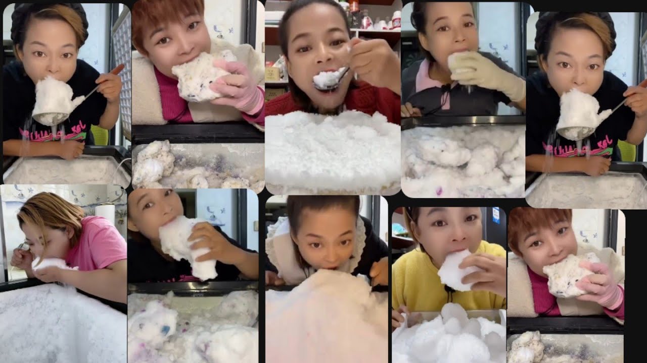 Y14 / ASMR ICE EATING / ICE EATING ASMR ONLY BITES / SQUEAKY POWDERY CRUNCHY ICE / #frezzerfrost