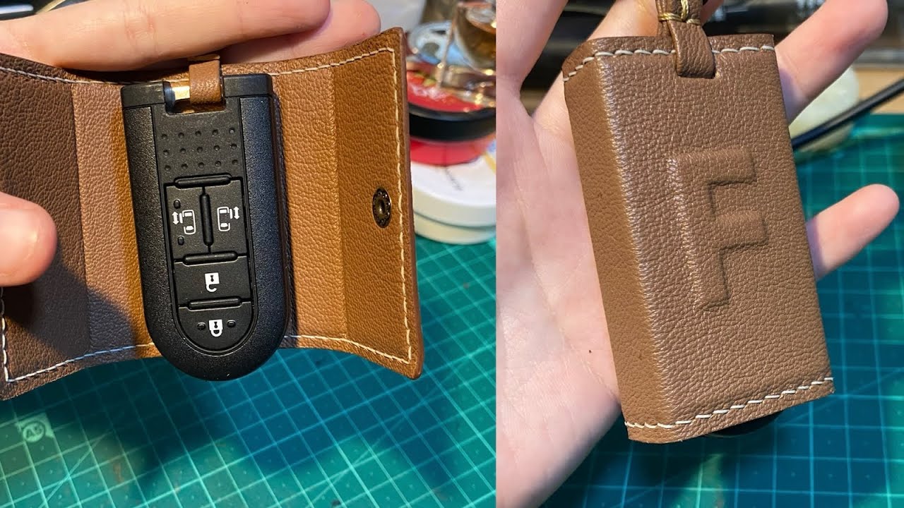 No.27 Free pattern - leather car key case with embossed letter (toyota tank)