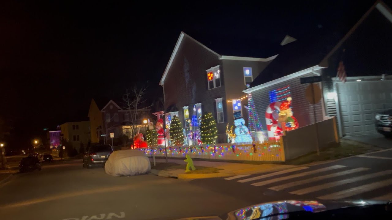 Clarksburg After Dark - Christmas Decorations 4K Drive