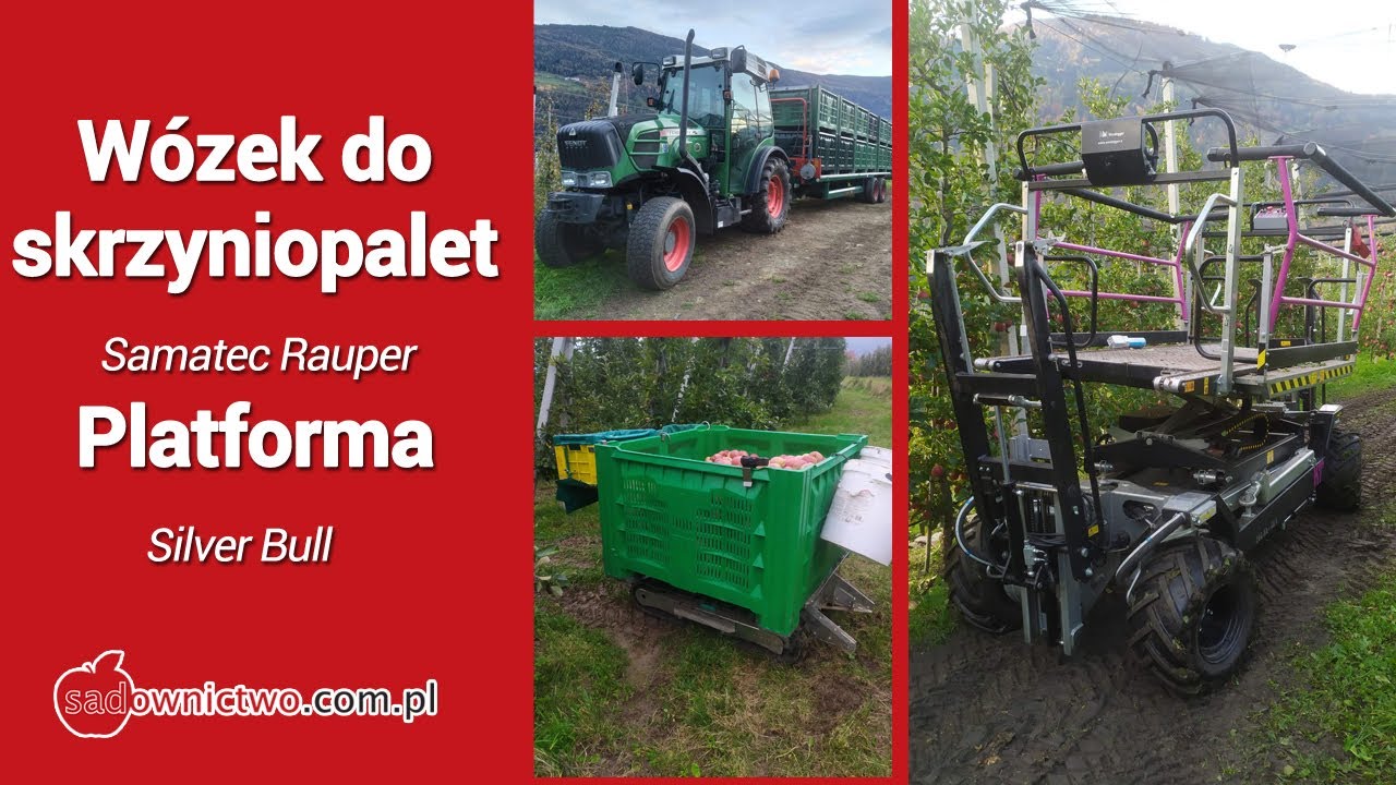 Nośnik skrzyniopalet Samatec Rauper oraz platforma sadownicza Silver Bull - Południowy Tyrol