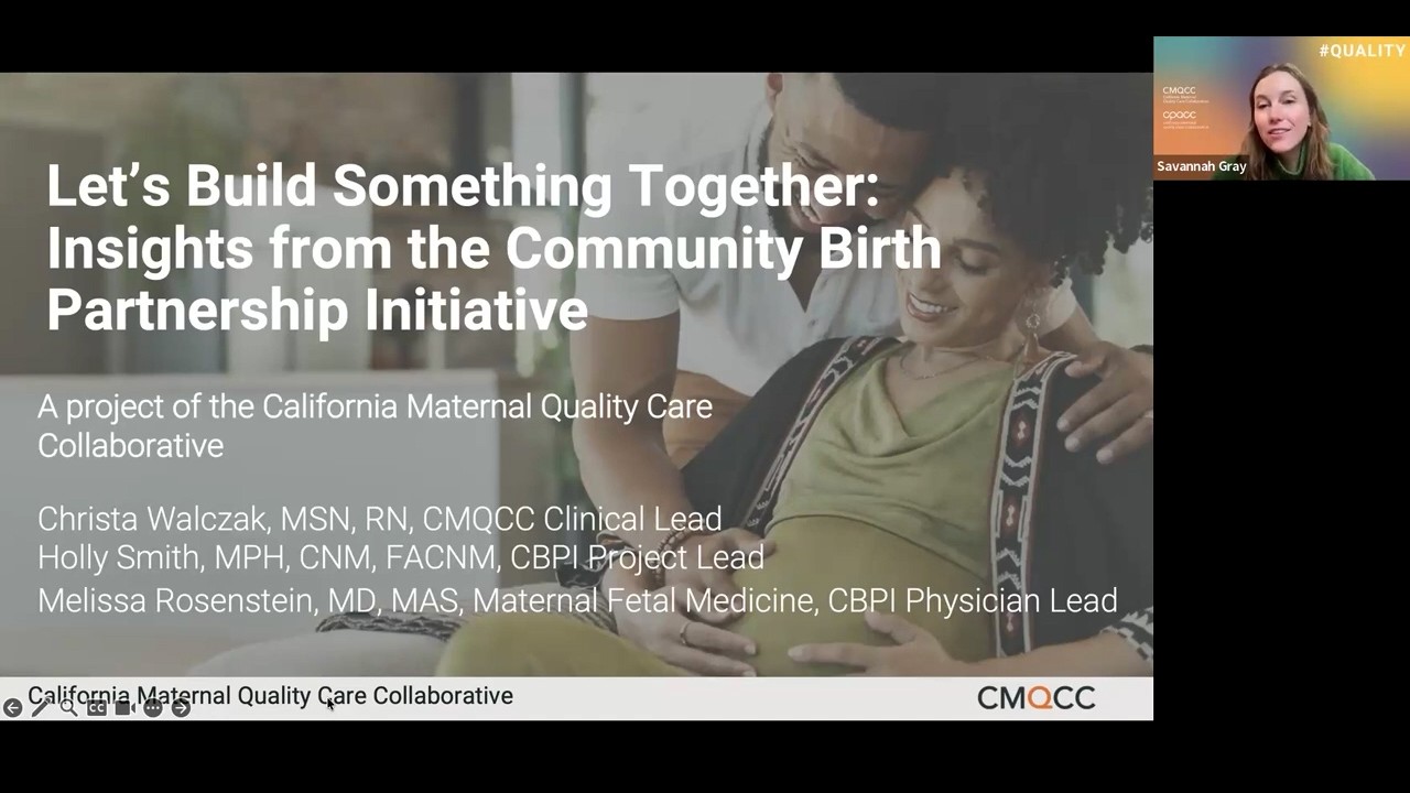 Insights from the Community Birth Partnership Initiative & Tools to Support Safe Transfer Webinar