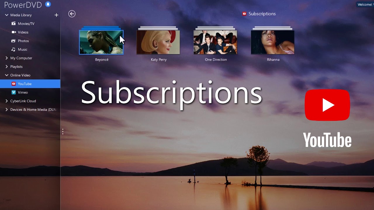 PowerDVD - Playing YouTube & Vimeo