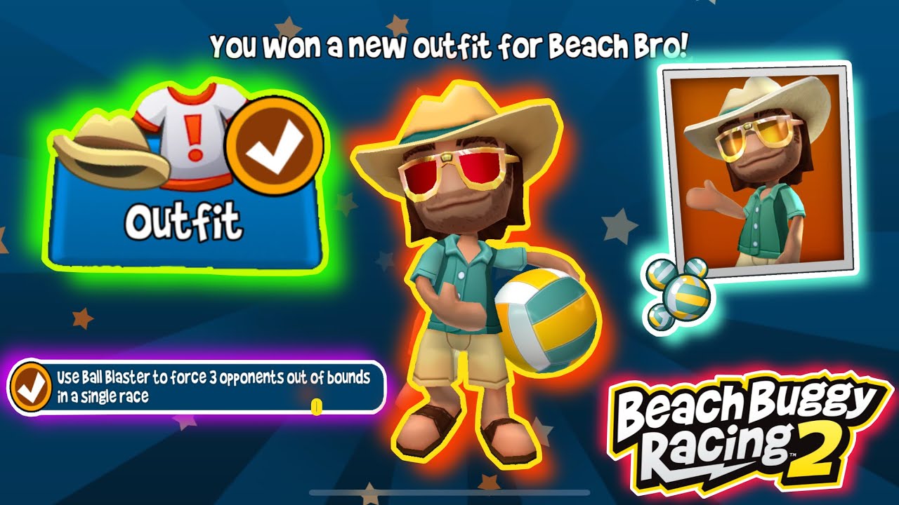 Use Ball Blaster to Force 3 Opp Out of Bounds🏌🏻‍♂️| Unlocked Beach Bro Outfit | Beach Buggy Racing 2