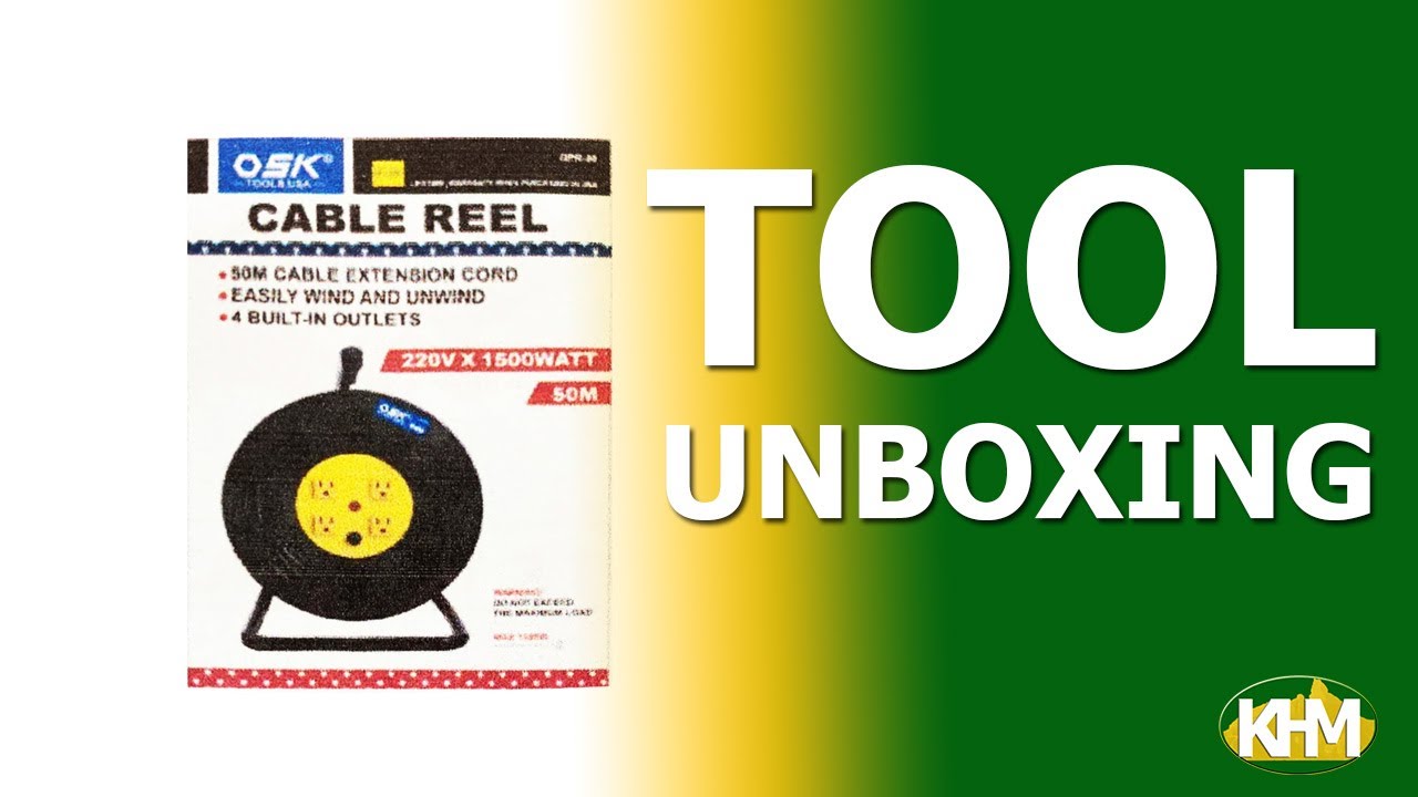 OSK GPR 50 Extension Cord Cable Reel 50 meters 4 Outlets Quick Unboxing