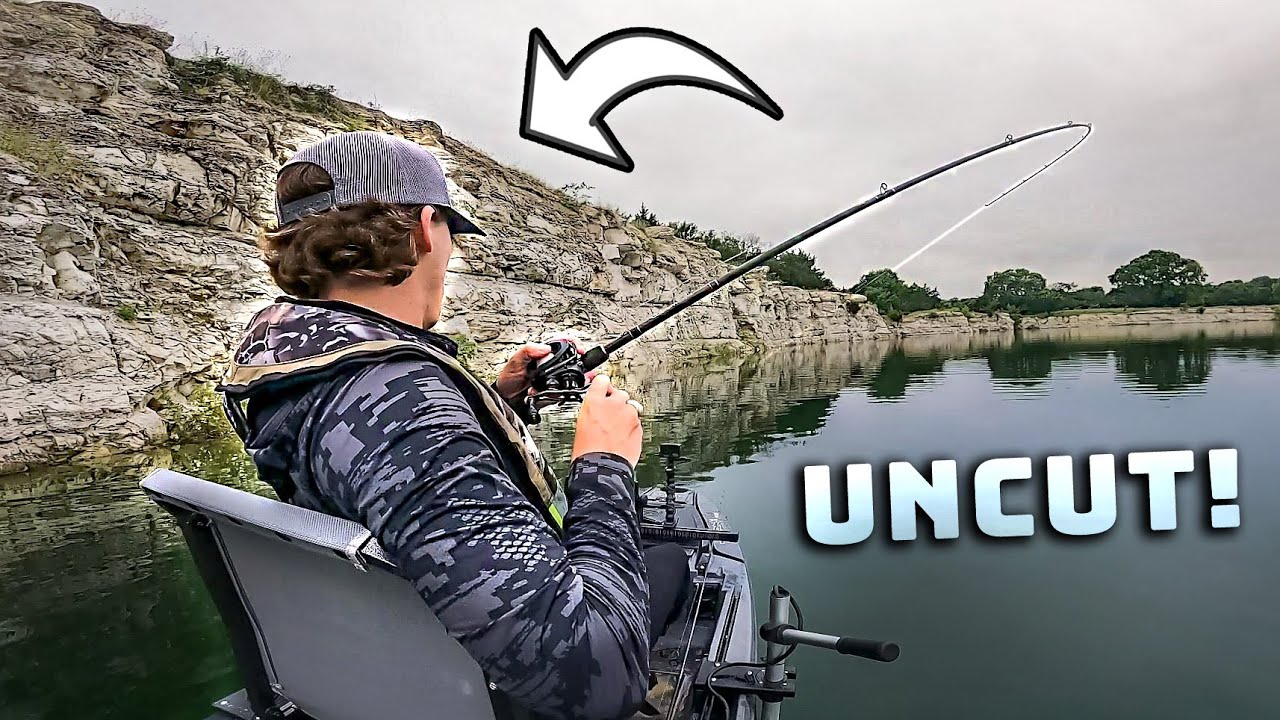 Uncut Kayak Fishing An OLD ROCK QUARRY! (Raw Fishing Tips)
