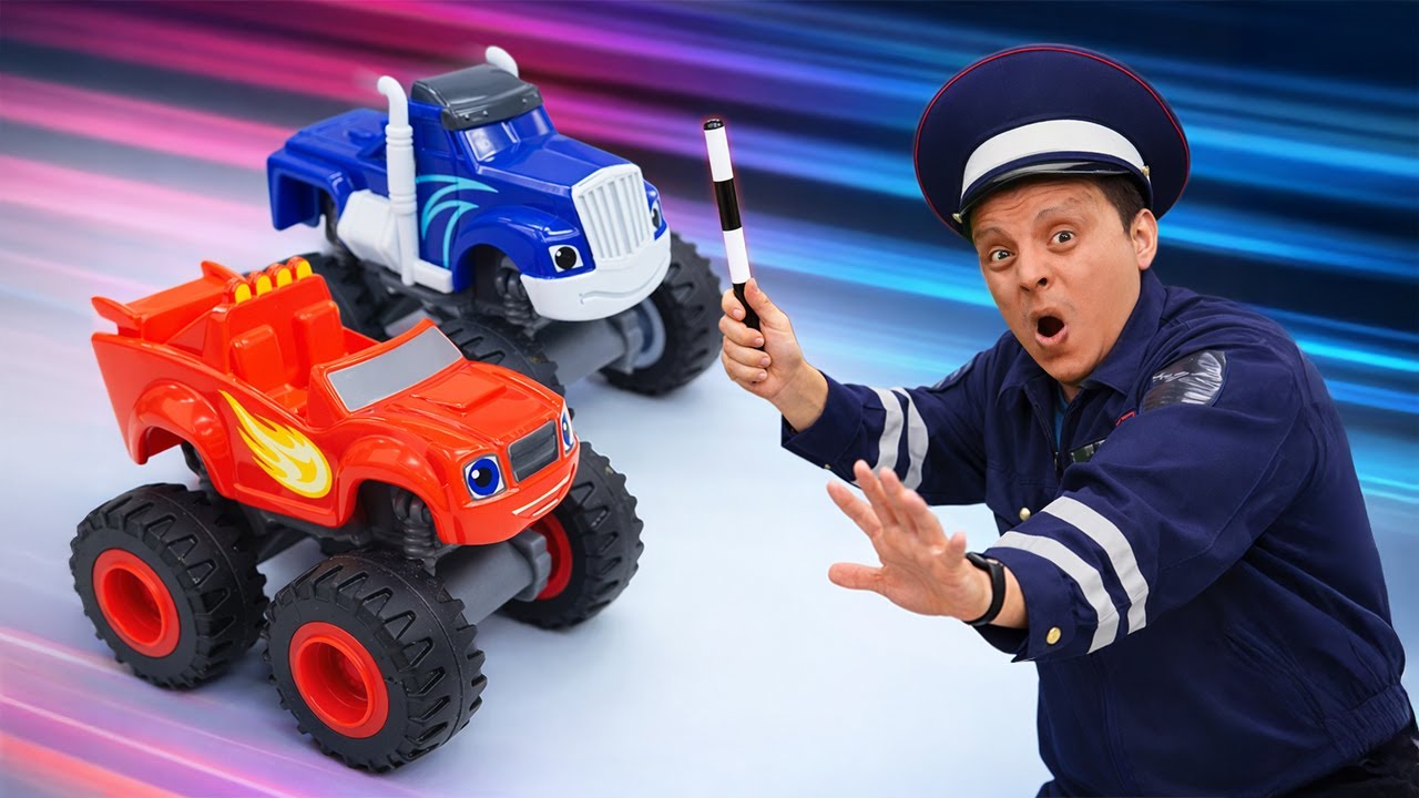 ¡Blaze y Crusher rompen las reglas de tránsito! | Es hora de ser héroe con Gregorio