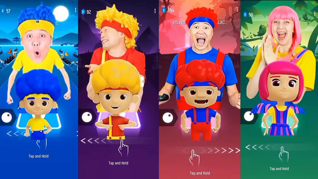 D Billions Heroes Chacha Vs Chicky Vs Boom Boom Vs Lya - Tiles Hop #coffindance
