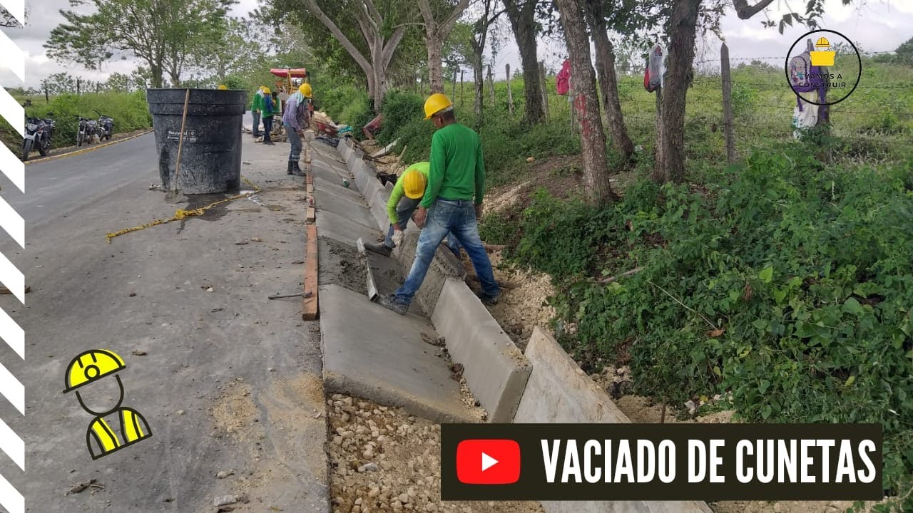 Vaciado de Cunetas en Concreto Rígido - Construcción de vías