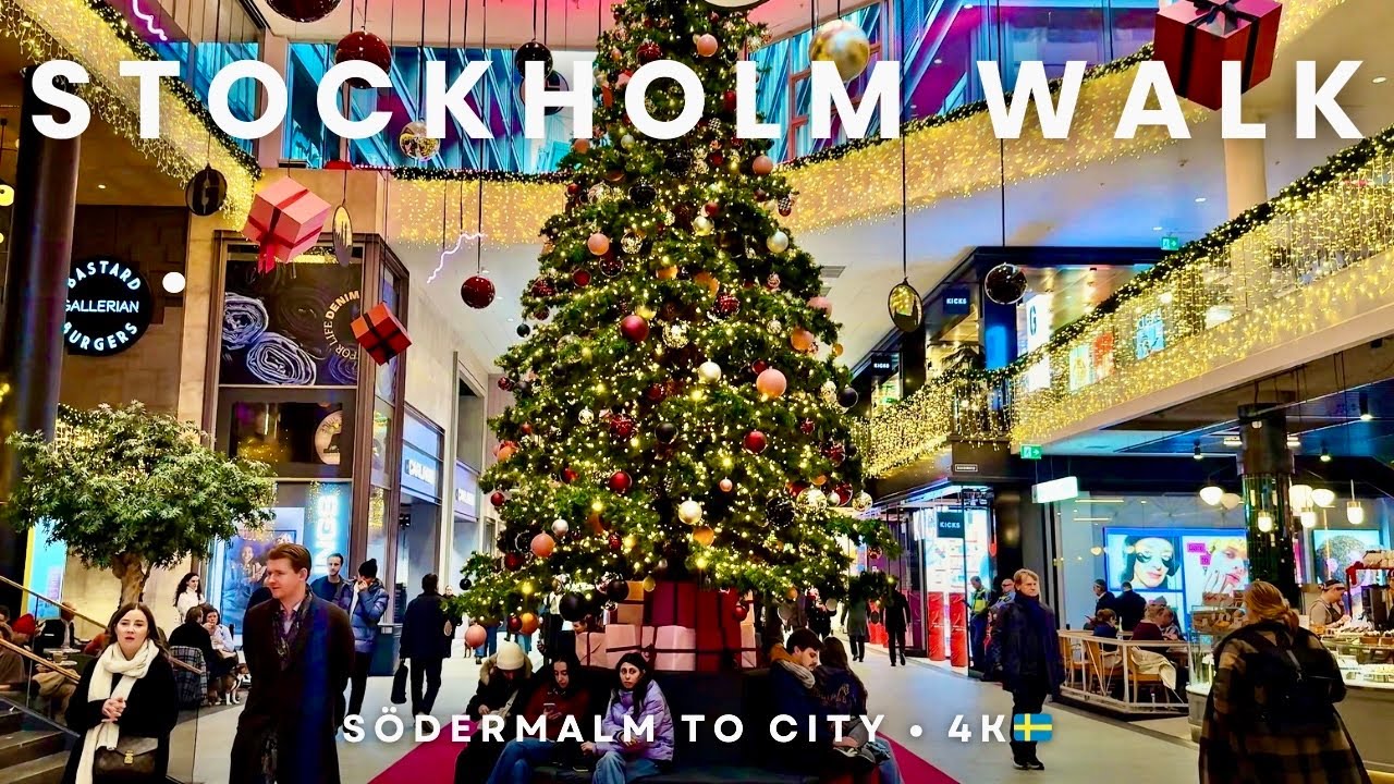Stockholm Walk • Södermalm → Gallerian 🇸🇪 | December Streets & City Mood (4K) 