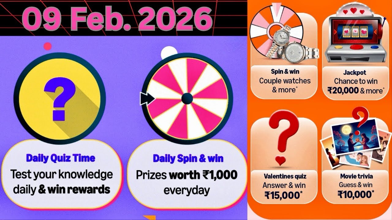 Amazon Quiz Answer Today  Amazon Funzone Quiz Answer Today Amazon Daily 09 Fab. 2026