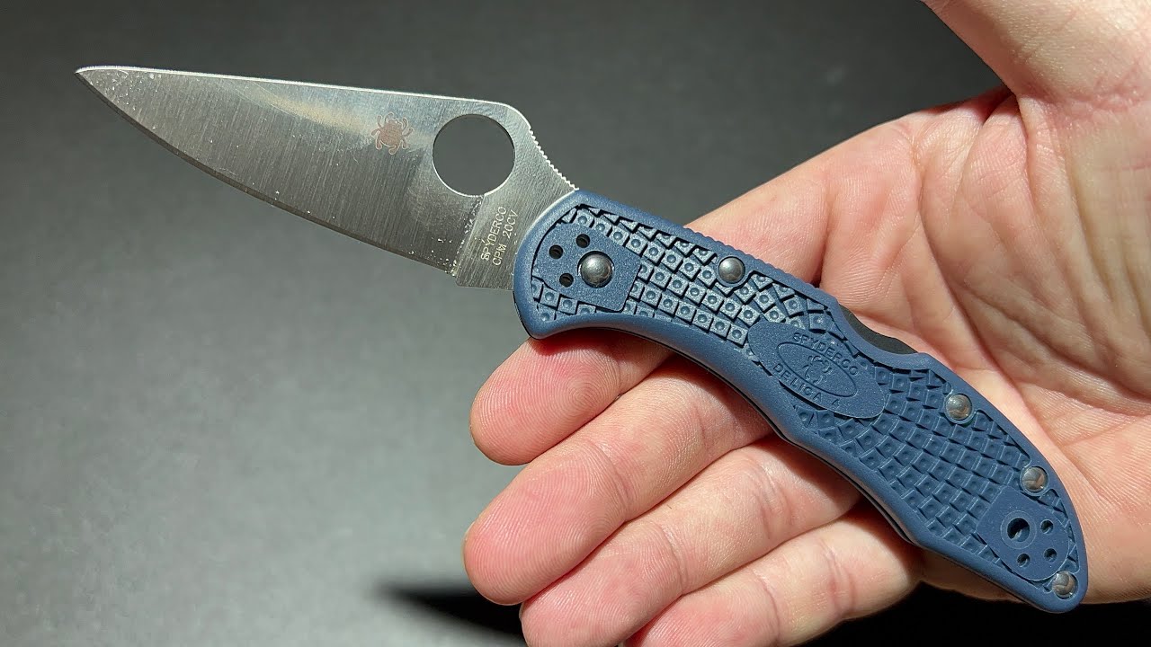 SPYDERCO DELICA 4 CPM 20CV SATIN DARK NAVY FRN ยืม รุ่นพิเศษ Knife Joy Exclusive