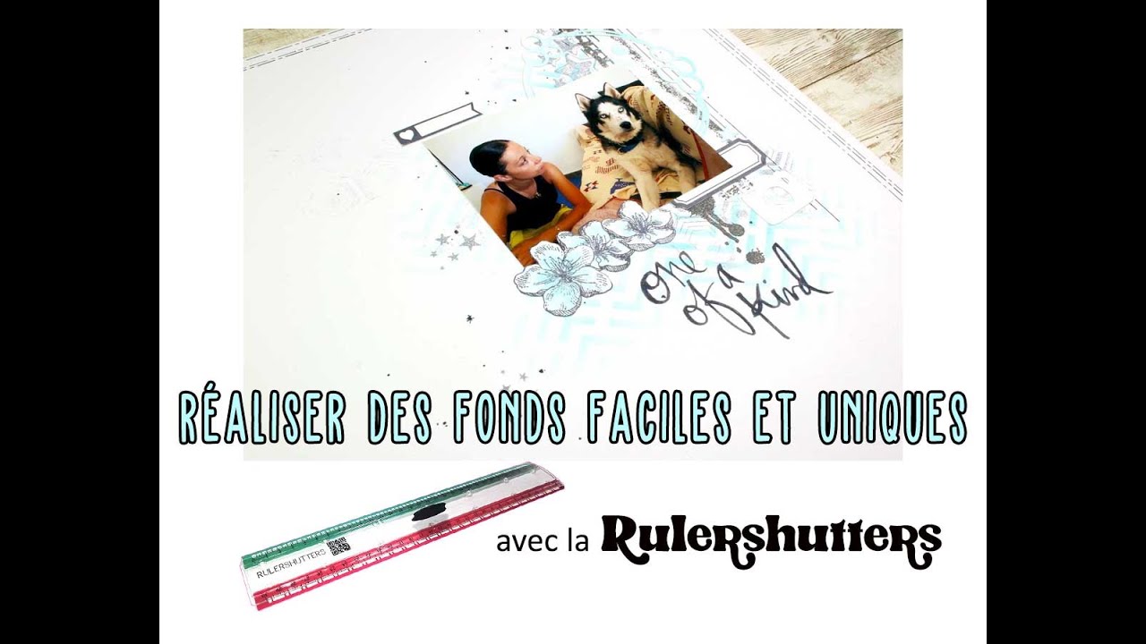 (TUTO PAGE DE SCRAP) Créer un fond de page rapidement (pochoirs, encres aquarelles et RULERSHUTTERS)