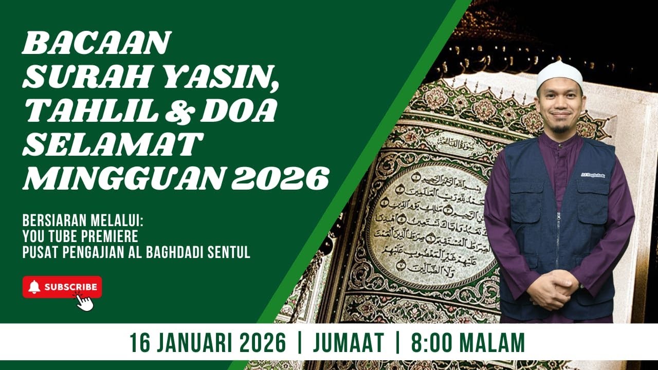 16-01-2026 | BACAAN SURAH YASIN, TAHLIL & DOA SELAMAT MINGGUAN 2026 | BERSAMA USTAZ AIZAT