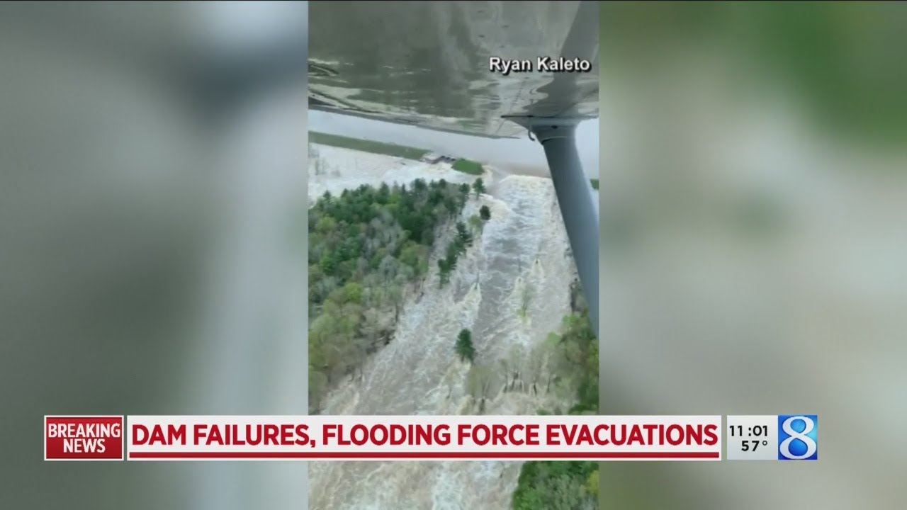 Dam failures force evacuations near Midland