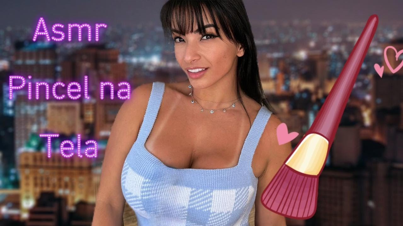 ASMR - Pincel na Tela, sons de Boca -  face brushing and mouth sounds 😴 Emanuelly Raquel