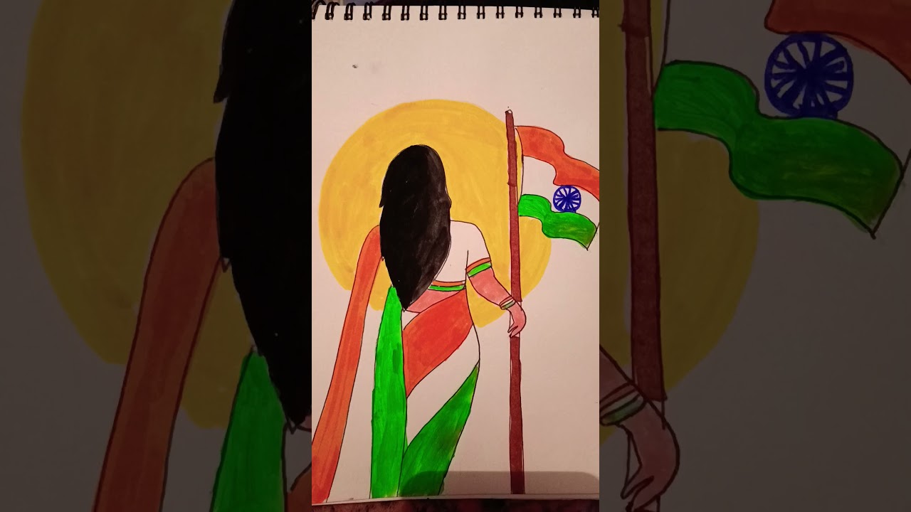 Indian flag drawing 