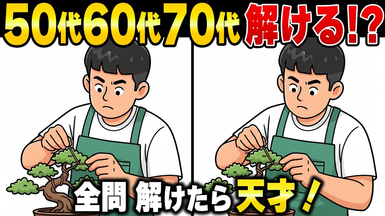 50歳以上の100人に1人が全問正解できる！？60代70代の脳寿命を延ばす間違い探し脳トレで若返る脳活性化習慣