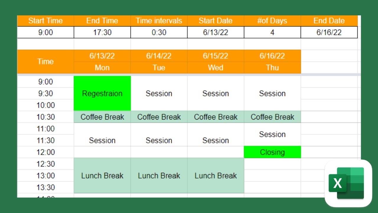 How to create a weekly schedule using Google Sheets - tutorial