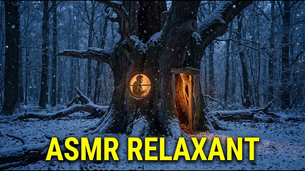 Cea mai liniștită cabană din pădure: construită într-un copac imens și gol | ASMR relaxant