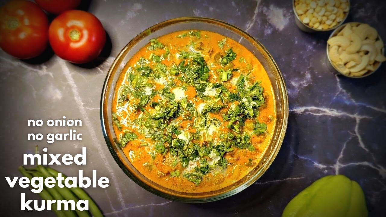 No Onion No Garlic Mixed Veg Kurma | Mixed Veg Korma Recipe  | Homemade Jain Vegetable Kurma Recipe