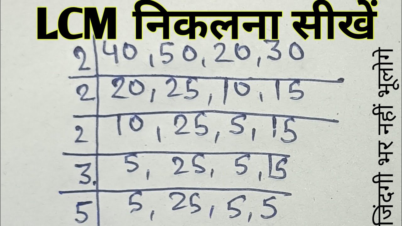 LCM निकालने की सबसे आसान विधि | lcm kaise nikale | how to find lcm/laghutam samapvartak kaise nikale