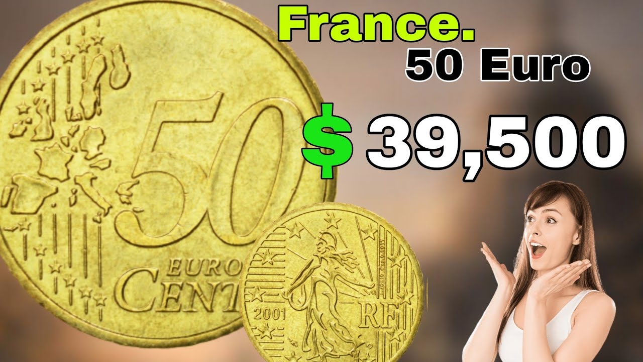 France 50 Euro cent 2001 coin worth more than you think!Fifty Euro cent Coins Worth money!