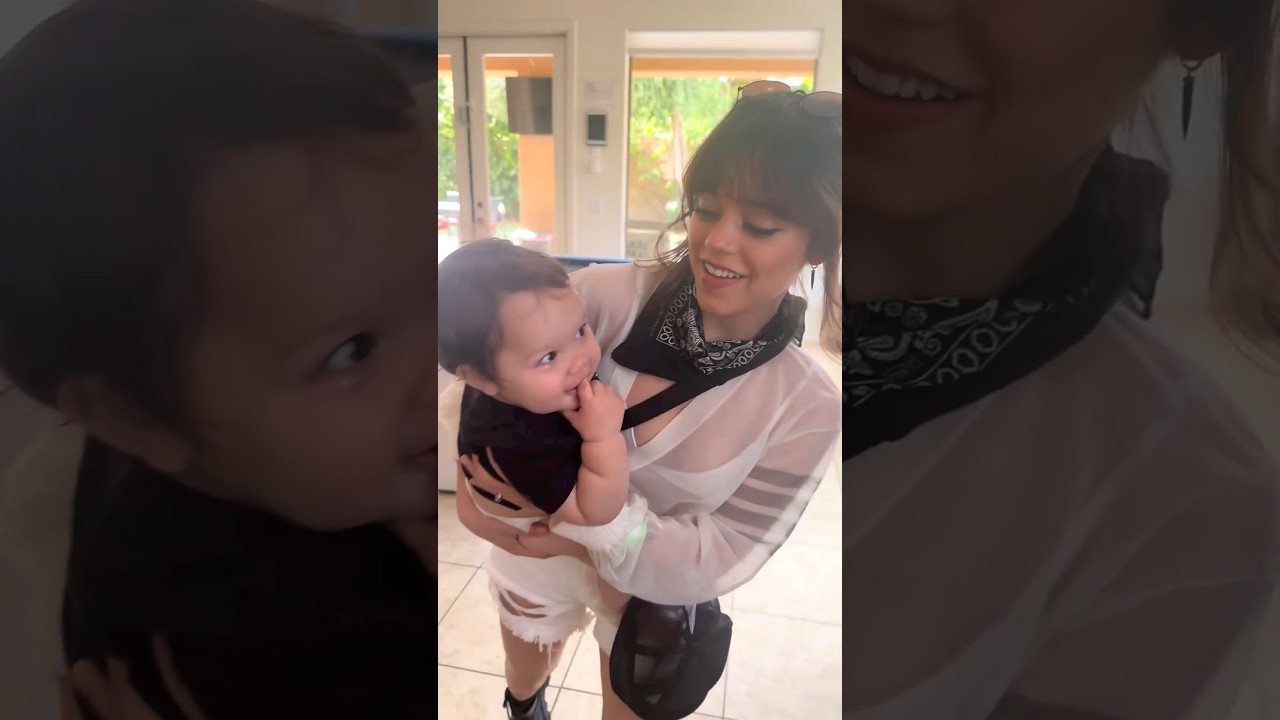 Jenna Ortega with her niece yesterday | so cute #jennaortega #wednesdaydance #family
