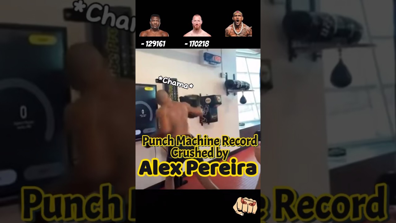 Punch Machine Record BROKEN by ALEX PEREIRA 🗿😱🔥 #alexpereira #francisngannou #chama #mma #ufc300