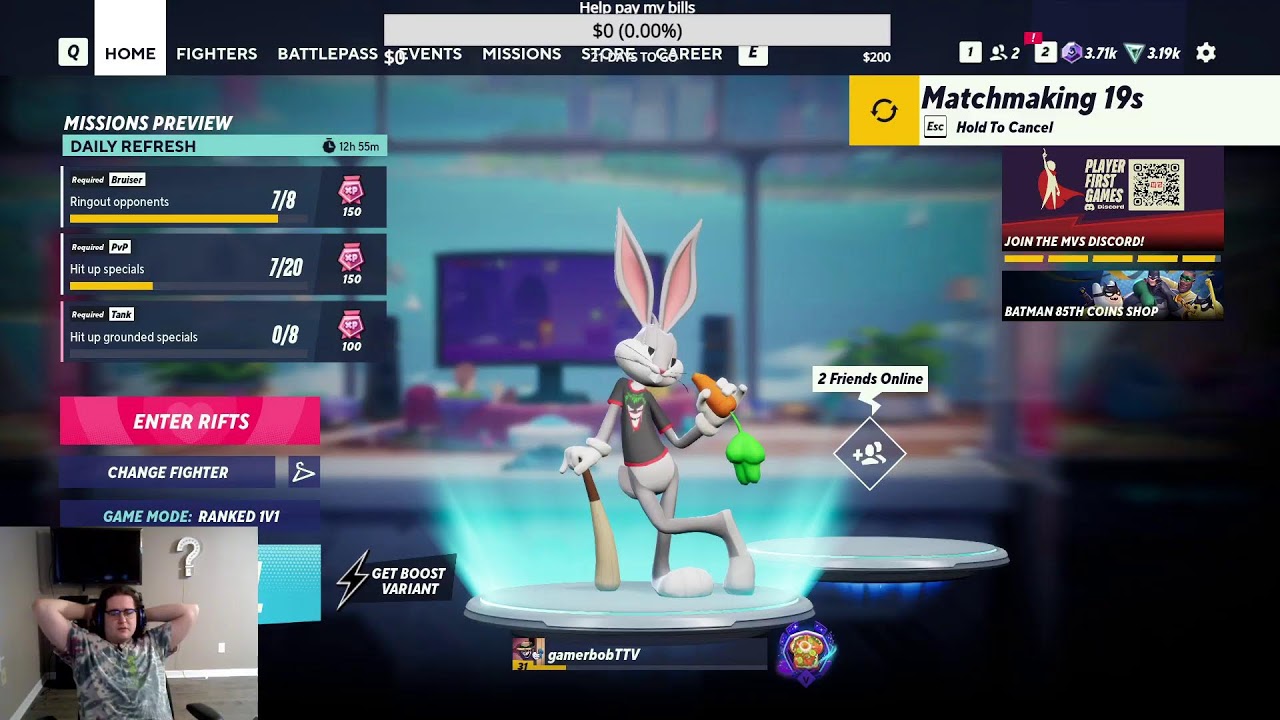 TOP 25 BUGS BUNNY PLAYER IN MULTIVERSUS! Grinding ranked mode