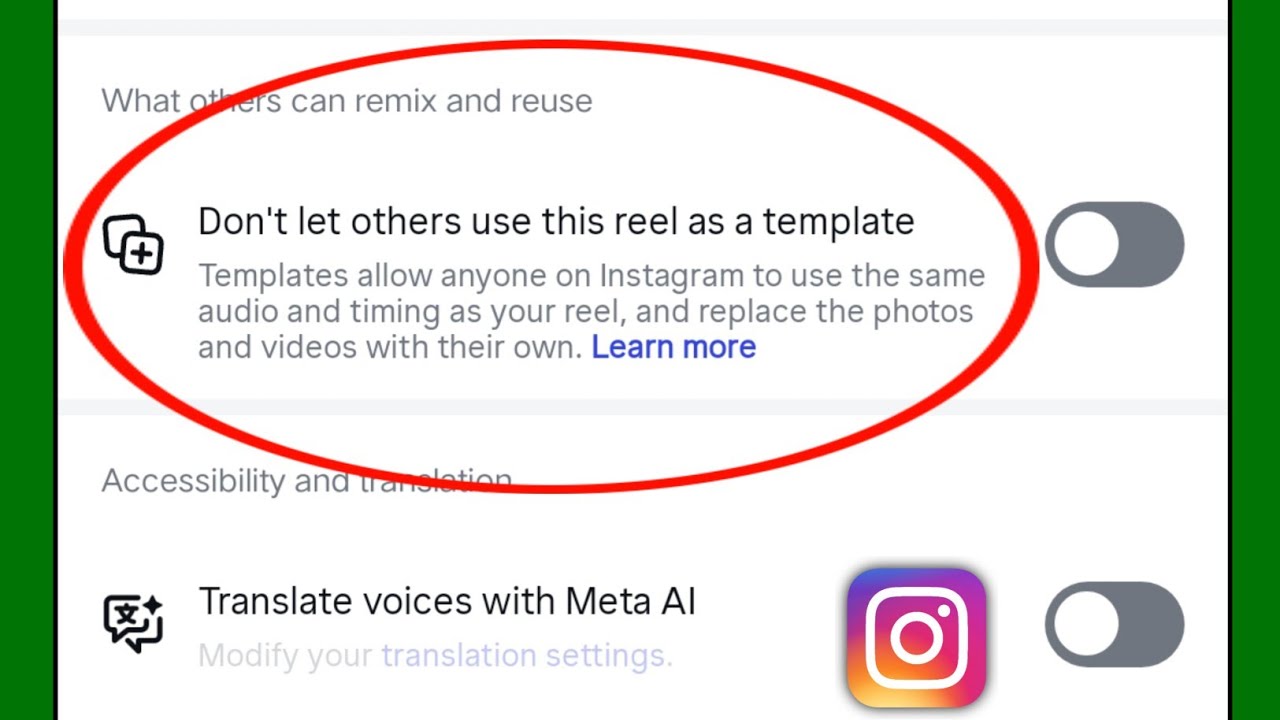 Instagram me Don't let others use this reel as a template kya hota hai