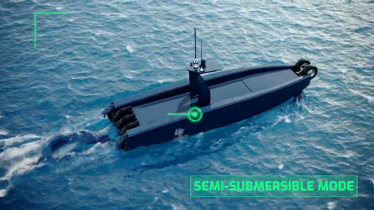 Metal Shark's autonomous, amphibious, semi submersible military interceptor and Micro-USV
