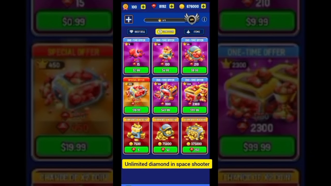 Space shooter Unlimited money and diamond in space Link in commment shooter #shorts #shorts