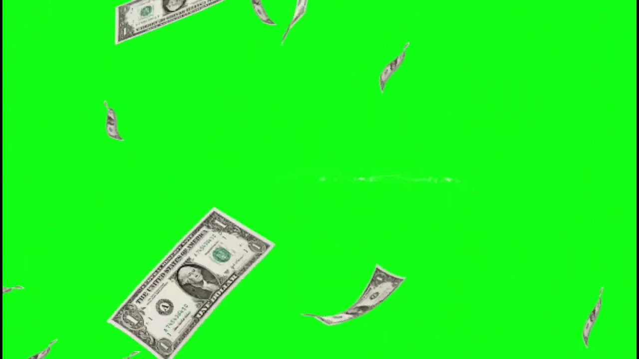 Green Screen Falling Dollar Money