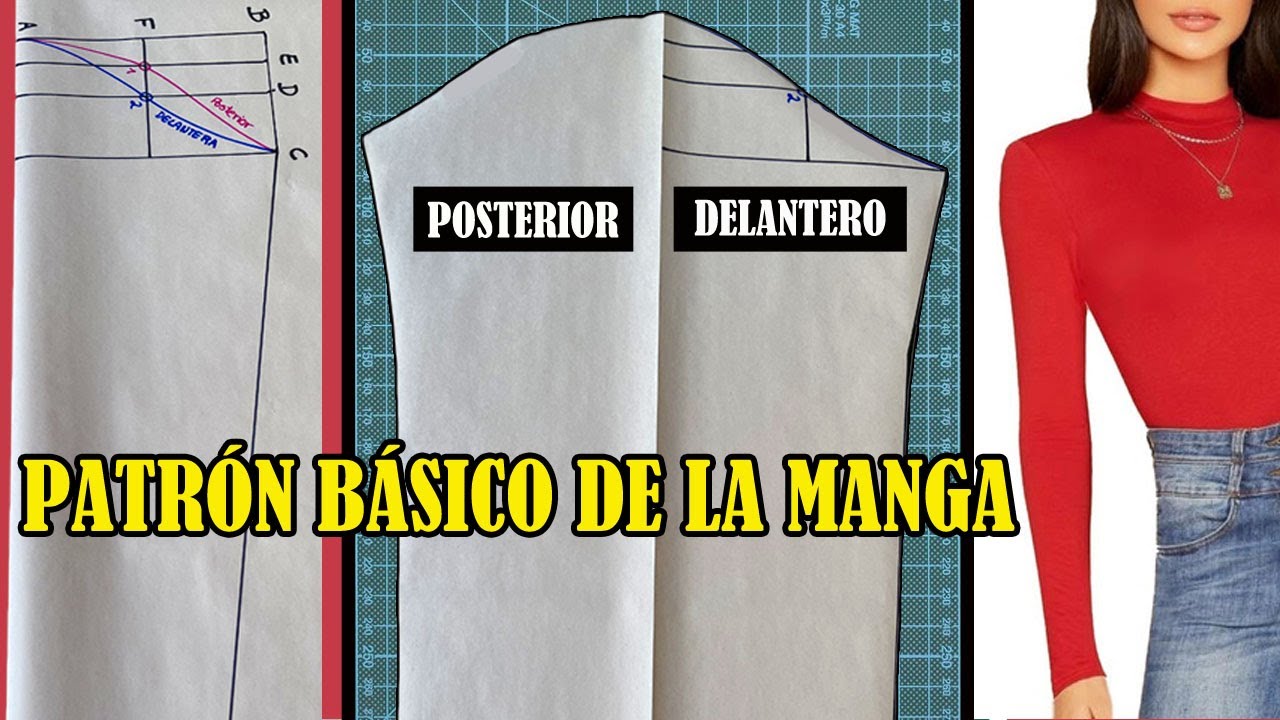 CÓMO HACER EL PATRÓN /MOLDE  DE LA MANGA LARGA, MANGA 3/4 Y MANGA CORTA A TU MEDIDA - FÁCIL- ByMariG