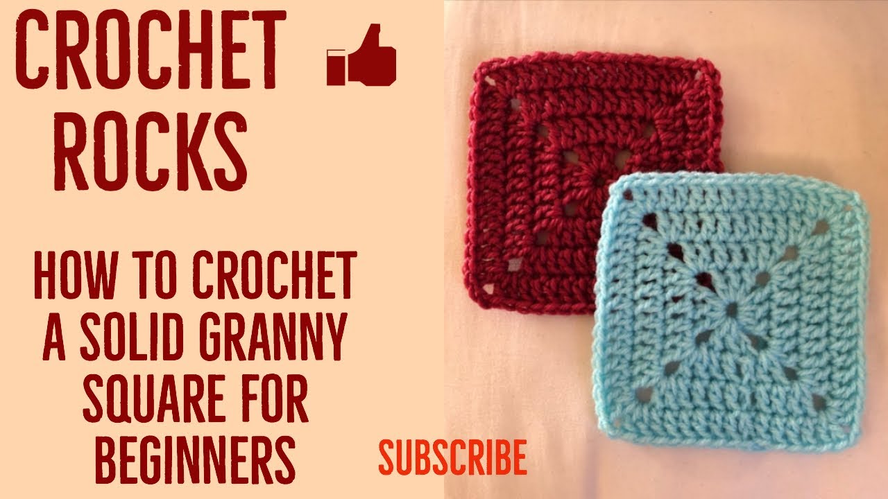 How to Crochet a Solid Granny Square for Beginners | Crochet Rocks