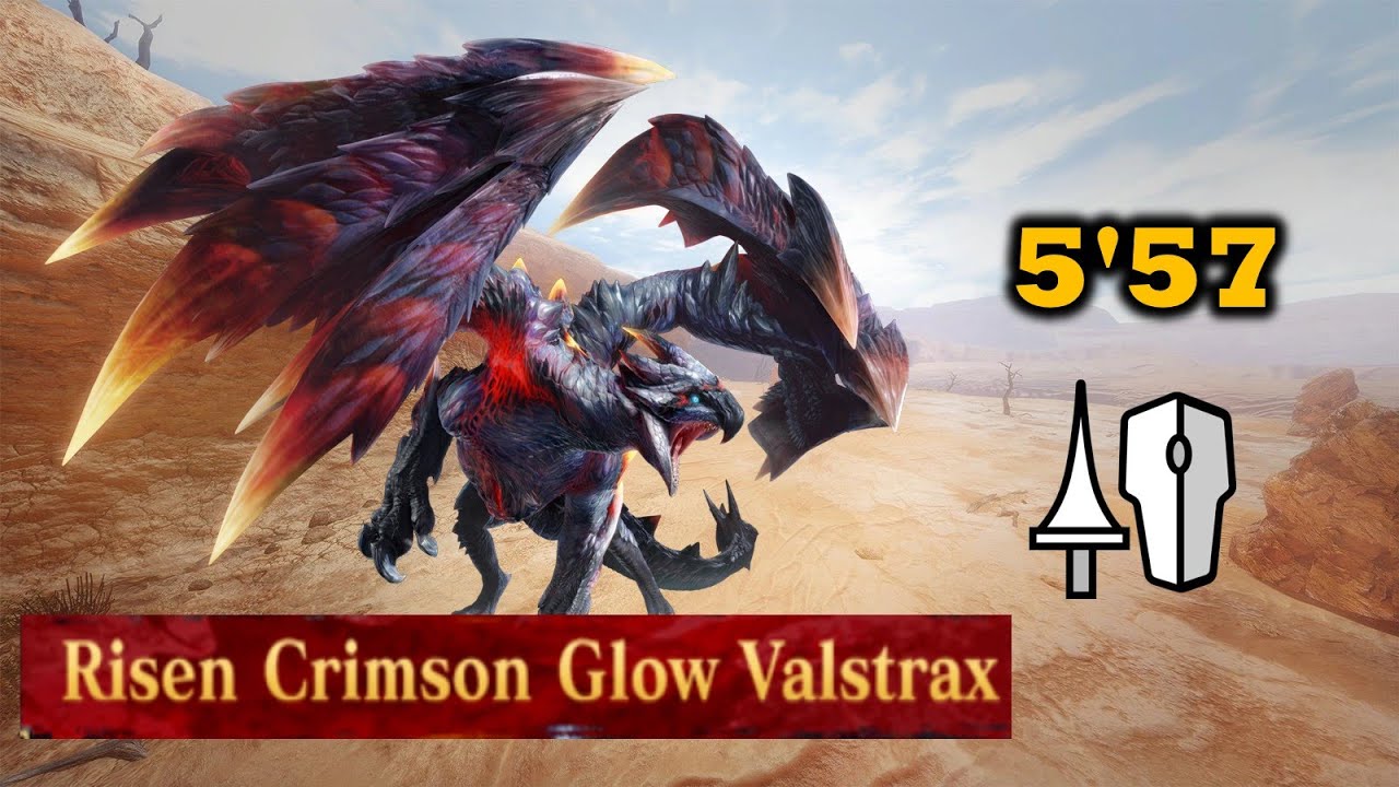 【MHR:SB PC】Risen Crimson Glow Valstrax Lance 5'57