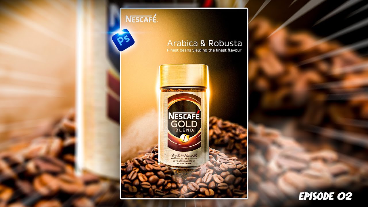 Nescafe` Advertising Design | Full Photoshop Tutorial in Hindi/urdu | Episode 2 ✅