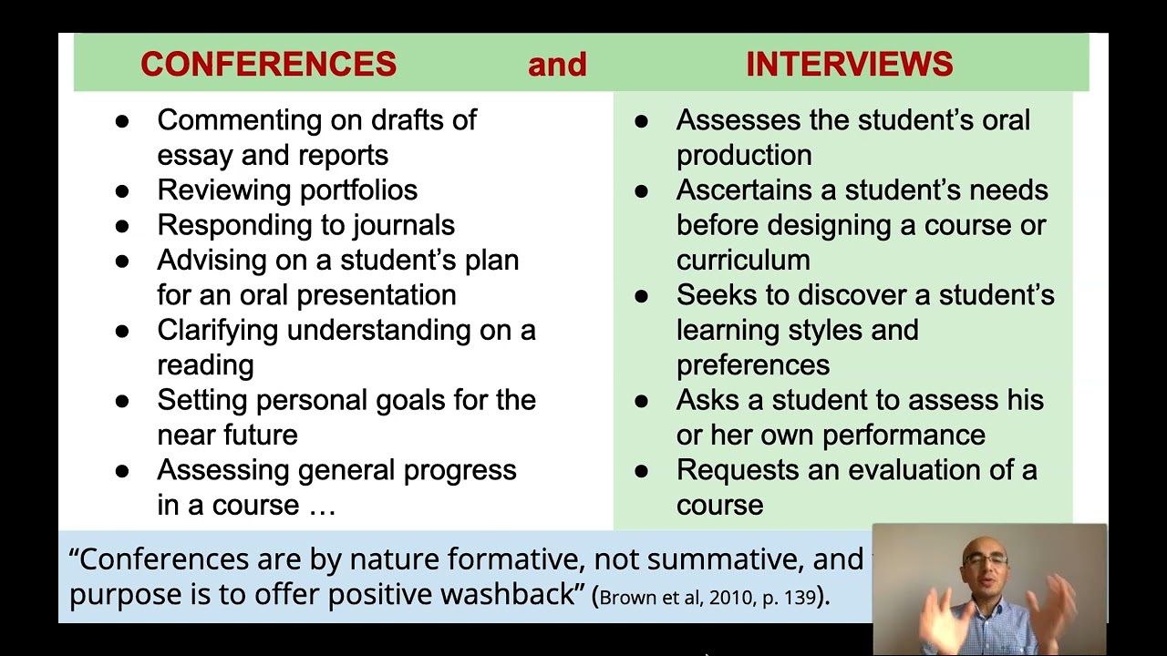 Alternative Assessment (based on Brown & Abeywickrama, 2010)