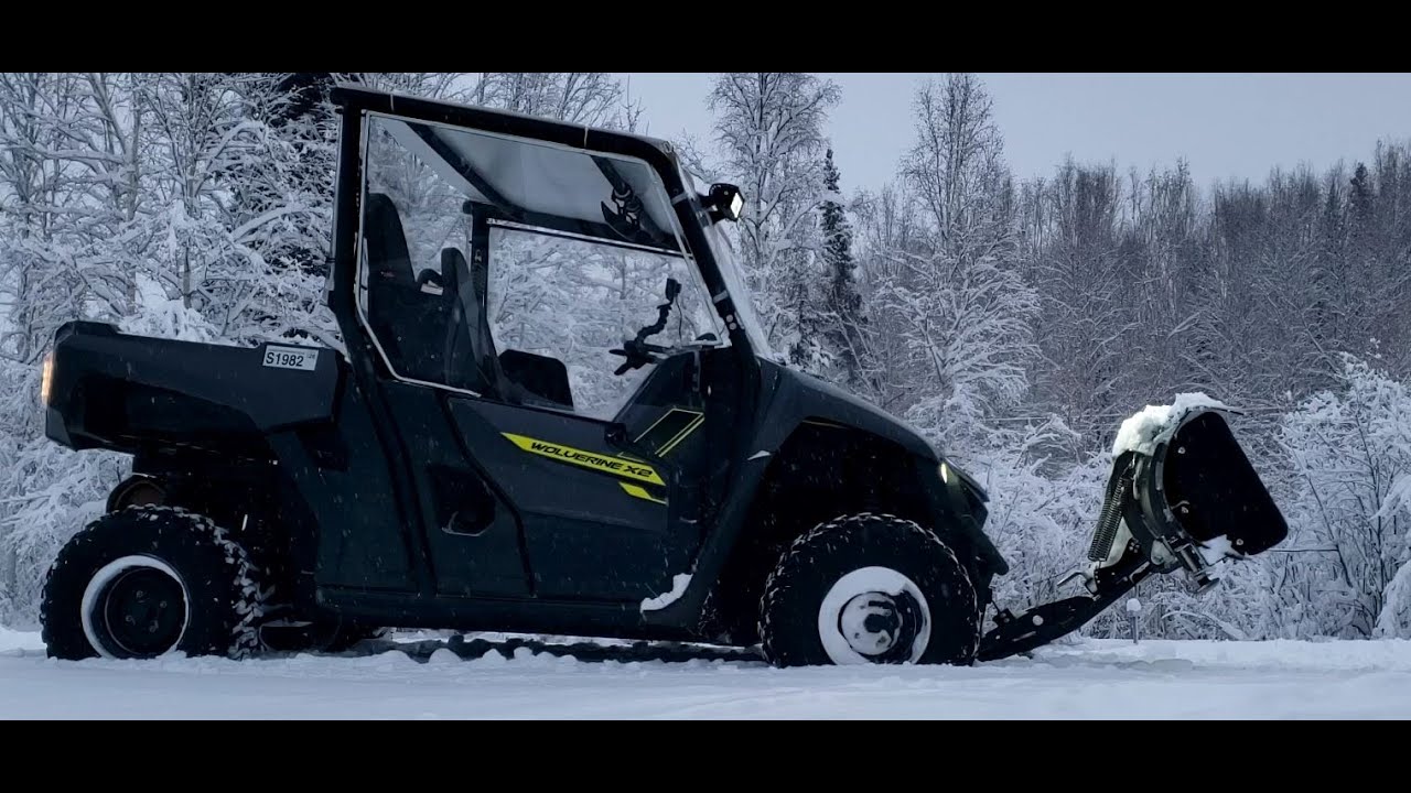 Yamaha Wolverine x2 Snow clearing with KFI 72
