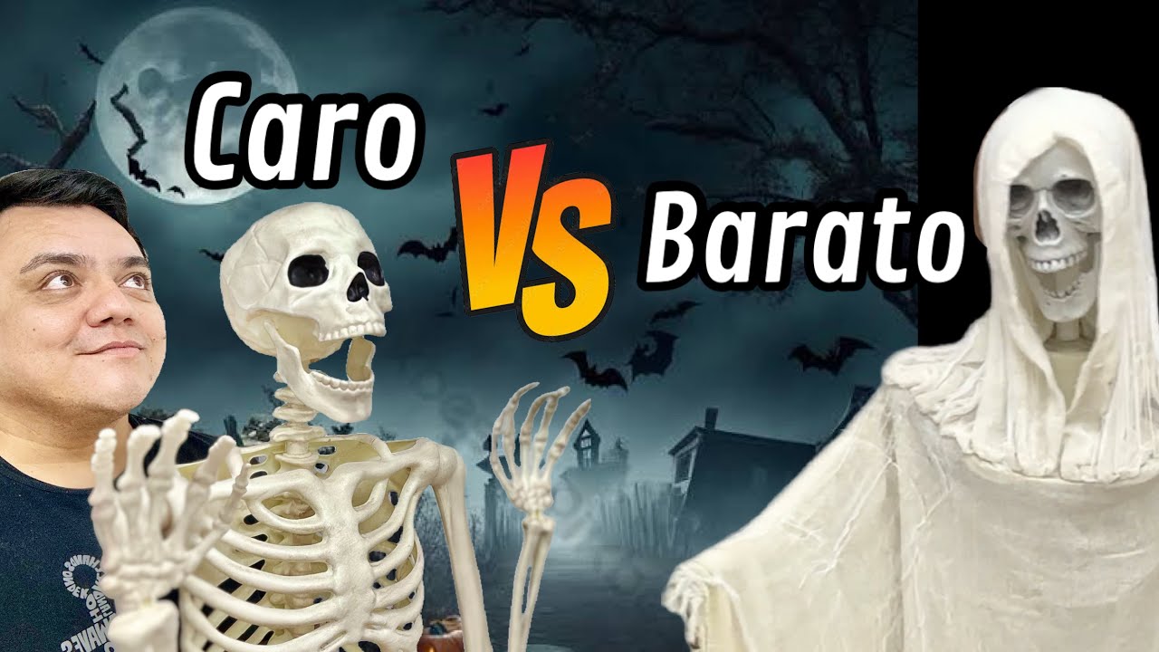 ESQUELETO DE HALLOWEEN CARO VS BARATO 💀💰 #decoracionhalloween #carovsbarato #spooky #halloween2024