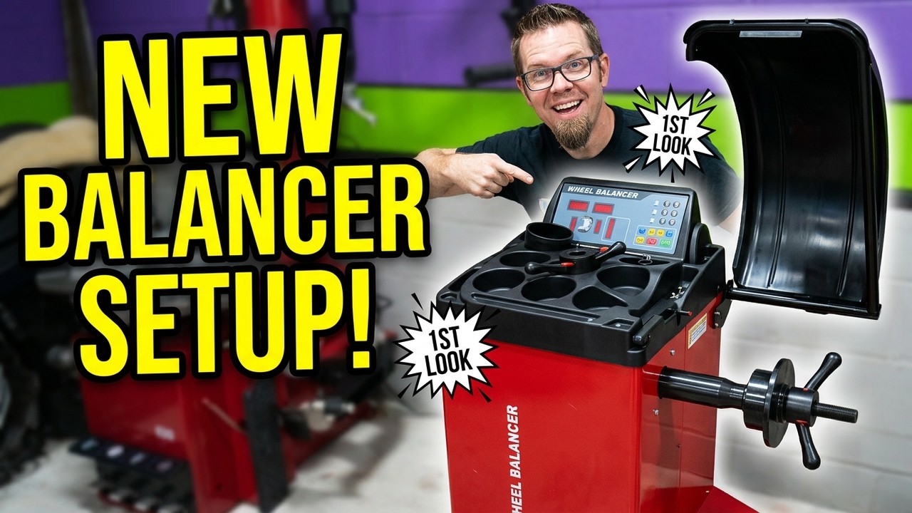 Unbox and set up the new wheel tire balancer machine in our shop. Upgrade